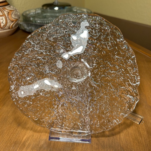 Ice Sculpture PUKEBERG Sweden Art Glass Free Form CANDLE HOLDER Vintage - Picture 4 of 8